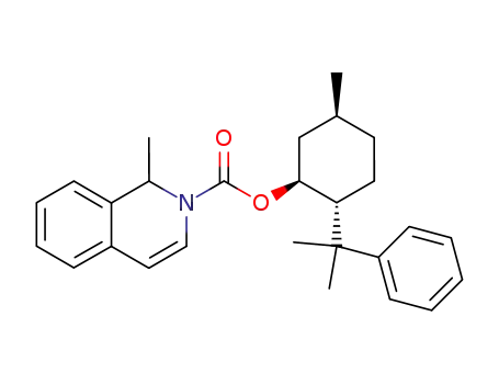 Molecular Structure of 138977-20-5 (2(1H)-Isoquinolinecarboxylic acid, 1-methyl-,
(1R,2S,5R)-5-methyl-2-(1-methyl-1-phenylethyl)cyclohexyl ester, (1S)-)