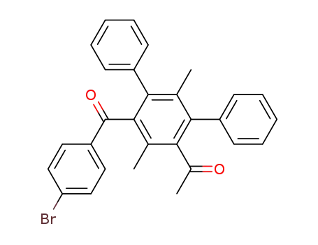 Molecular Structure of 80948-42-1 (Ethanone,
1-[6'-(4-bromobenzoyl)-2',5'-dimethyl[1,1':3',1''-terphenyl]-4'-yl]-)
