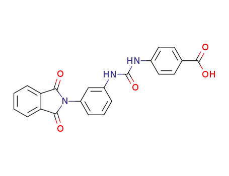 Molecular Structure of 106075-51-8 (4-{3-[3-(1,3-Dioxo-1,3-dihydro-isoindol-2-yl)-phenyl]-ureido}-benzoic acid)