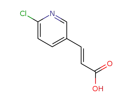 Molecular Structure of 118420-00-1 (2-PROPENOIC ACID, 3-(6-CHLORO-3-PYRIDINYL)-, (E)-)
