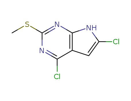 4,6-Dichloro-2-(methylthio)-7H-pyrrolo[2,3-d]pyrimidine cas  90662-12-7
