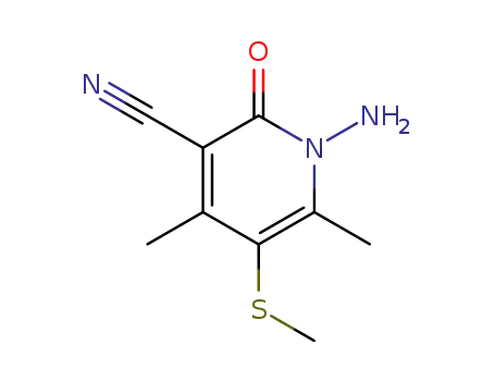 Molecular Structure of 120456-35-1 (1-AMINO-4,6-DIMETHYL-5-(METHYLTHIO)-2-OXO-1,2-DIHYDROPYRIDINE-3-CARBONITRILE)