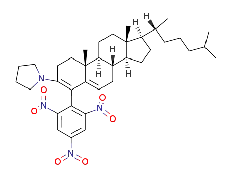 Molecular Structure of 83957-74-8 (4-(2,4,6-Trinitrophenyl)-3-pyrrolidinylcholesta-3,5-dien)
