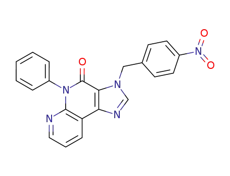 Molecular Structure of 139482-43-2 (3-(4-nitrobenzyl)-5-phenyl-3,5-dihydro-4H-imidazo[4,5-c][1,8]naphthyridin-4-one)