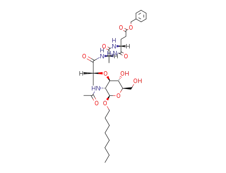 (R)-4-{(S)-2-[(R)-2-((2R,3R,4R,5S,6R)-3-Acetylamino-5-hydroxy-6-hydroxymethyl-2-octyloxy-tetrahydro-pyran-4-yloxy)-propionylamino]-propionylamino}-4-carbamoyl-butyric acid benzyl ester