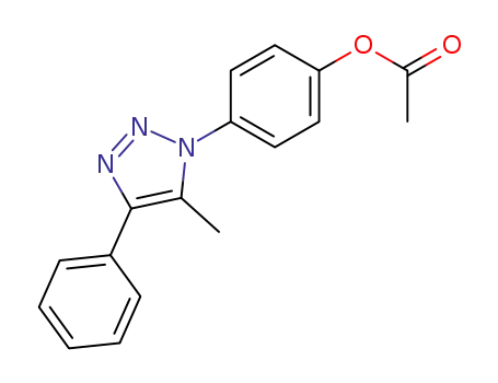 Molecular Structure of 89778-85-8 (Phenol, 4-(5-methyl-4-phenyl-1H-1,2,3-triazol-1-yl)-, acetate (ester))