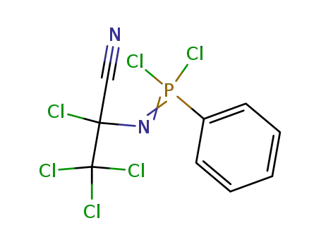Molecular Structure of 76486-56-1 (P-phenyl-N-(1,2,2,2-tetrachloro-1-cyanoethyl)phosphonimidic dichloride)