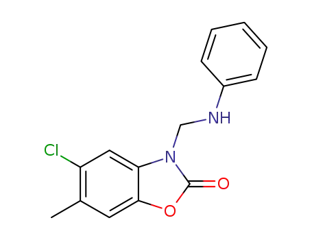 Molecular Structure of 118794-22-2 (5-Chloro-6-methyl-3-phenylaminomethyl-3H-benzooxazol-2-one)
