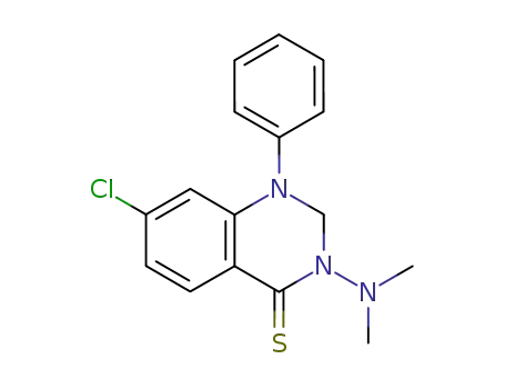 Molecular Structure of 90070-80-7 (4(1H)-Quinazolinethione,
7-chloro-3-(dimethylamino)-2,3-dihydro-1-phenyl-)