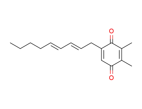 Molecular Structure of 134824-30-9 (2,3-Dimethyl-5-(2,4-nonadienyl)-1,4-benzoquinone)