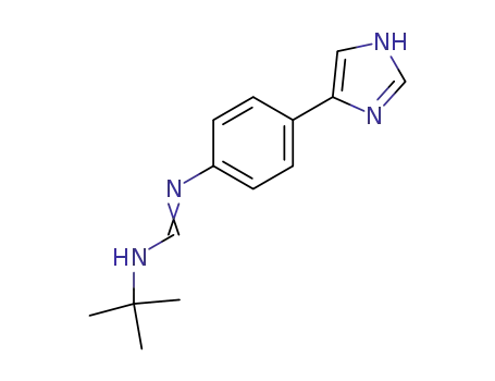 Molecular Structure of 83184-14-9 (Methanimidamide,N-(1,1-dimethylethyl)-N'- [4-(1H-imidazol-4-yl)phenyl]- )