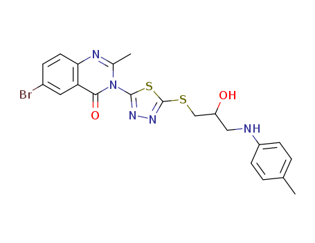 4(3H)-Quinazolinone,6-bromo-3-[5-[[2-hydroxy-3-[(4-methylphenyl)amino]propyl]thio]-1,3,4-thiadiazol-2-yl]-2-methyl-