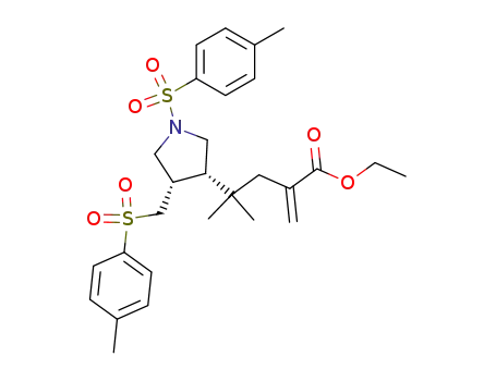 N-p-toluenesulfonyl-3-(1,1-dimethyl-3-ethoxycarbonyl-3-buten-1-yl)-4-p-toluenesulfonylmethyl-pyrrolidine