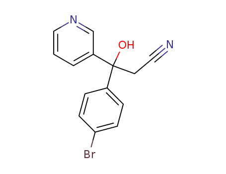 Molecular Structure of 60324-71-2 (3-(4-bromophenyl)-3-hydroxy-(3-pyridyl)propionitrile)