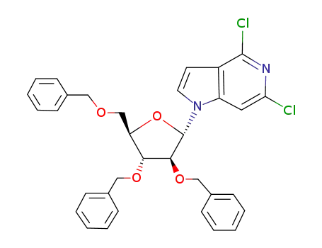 4,6-dichloro-1-(2,3,5-tri-O-benzyl-α-D-arabinofuranosyl)-1H-pyrrolo<3,2-c>pyridine