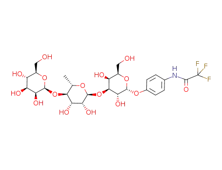 Molecular Structure of 85451-34-9 (4-Trifluoroacetamidophenyl-beta-mannopyranosyl(1-4)-alpha-rhamnopyranosyl(1-3)-alpha-galactopyranoside)