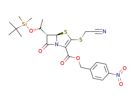 (5R,6S)-6-[(R)-1-(tert-Butyl-dimethyl-silanyloxy)-ethyl]-3-cyanomethylsulfanyl-7-oxo-4-thia-1-aza-bicyclo[3.2.0]hept-2-ene-2-carboxylic acid 4-nitro-benzyl ester