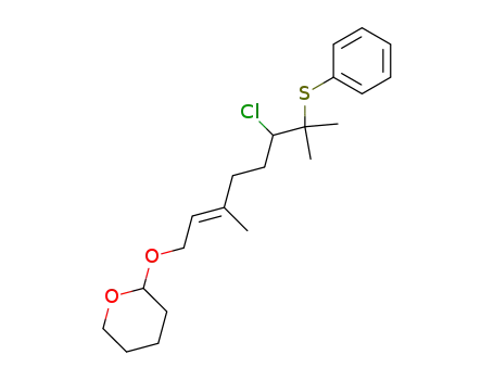 Molecular Structure of 94852-89-8 (2H-Pyran,
2-[[6-chloro-3,7-dimethyl-7-(phenylthio)-2-octenyl]oxy]tetrahydro-, (E)-)