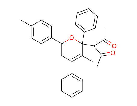 Molecular Structure of 80948-25-0 (2,4-Pentanedione,
3-[3-methyl-6-(4-methylphenyl)-2,4-diphenyl-2H-pyran-2-yl]-)