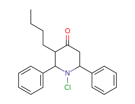 Molecular Structure of 89757-54-0 (4-Piperidinone, 3-butyl-1-chloro-2,6-diphenyl-)