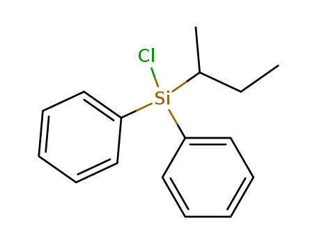 Molecular Structure of 66740-10-1 (Silane, chloro(1-methylpropyl)diphenyl-)