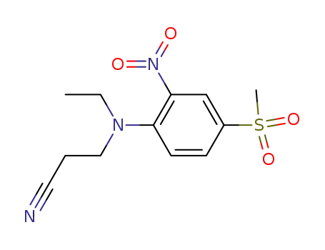 Molecular Structure of 81676-76-8 (2-nitro-4-methylsulfonyl-N-ethyl-N-β-cyanoethylaniline)