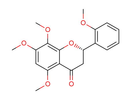 Molecular Structure of 100079-37-6 (4H-1-Benzopyran-4-one,
2,3-dihydro-5,7,8-trimethoxy-2-(2-methoxyphenyl)-, (2S)-)