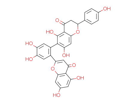 Molecular Structure of 100288-22-0 (4H-1-Benzopyran-4-one,6-[2-(5,7-dihydroxy-4-oxo-4H-1-benzopyran-2-yl)-4,5-dihydroxyphenyl]-2,3-dihydro-5,7-dihydroxy-2-(4-hydroxyphenyl)-,(2S)-)