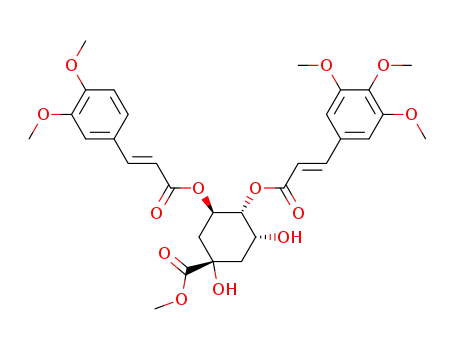 Molecular Structure of 114637-85-3 (trimethylether of 3-O-caffeoyl-4-O-sinapoylquinic acid methyl ester)