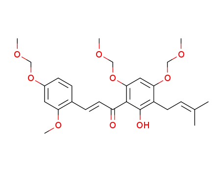 2-Propen-1-one,
1-[2-hydroxy-4,6-bis(methoxymethoxy)-3-(3-methyl-2-butenyl)phenyl]-3-[
2-methoxy-4-(methoxymethoxy)phenyl]-, (E)-