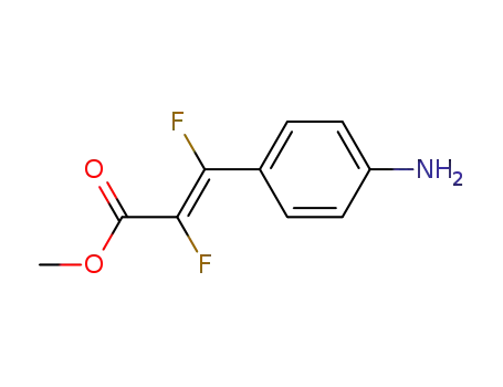 Molecular Structure of 61855-60-5 (2-Propenoic acid, 3-(4-aminophenyl)-2,3-difluoro-, methyl ester, (E)-)
