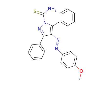 1H-Pyrazole-1-carbothioamide,4-[2-(4-methoxyphenyl)diazenyl]-3,5-diphenyl- cas  24743-51-9