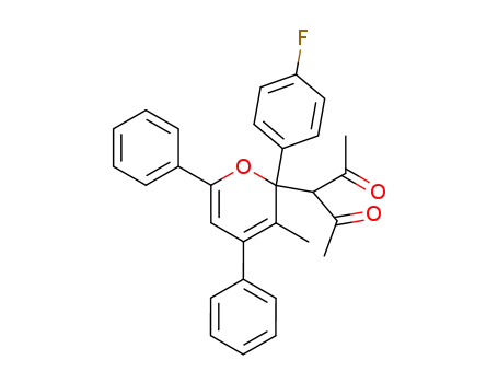 Molecular Structure of 80948-15-8 (2,4-Pentanedione,
3-[2-(4-fluorophenyl)-3-methyl-4,6-diphenyl-2H-pyran-2-yl]-)