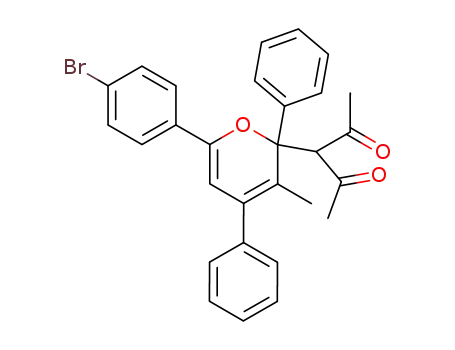 Molecular Structure of 80948-20-5 (2,4-Pentanedione,
3-[6-(4-bromophenyl)-3-methyl-2,4-diphenyl-2H-pyran-2-yl]-)