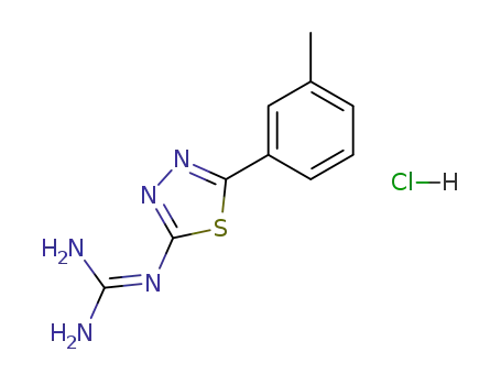 Molecular Structure of 113112-13-3 (Guanidine, [5-(3-methylphenyl)-1,3,4-thiadiazol-2-yl]-,
monohydrochloride)