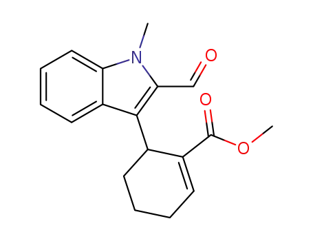 Molecular Structure of 130283-86-2 (methyl 6-(2'-formyl-1'-methyl-1'H-indol-3'-yl)cyclohex-1-enecarboxylate)