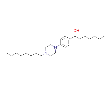 Molecular Structure of 112899-04-4 (Benzenemethanol, a-hexyl-4-(4-octyl-1-piperazinyl)-)