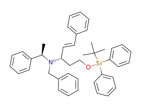 Benzyl-{(E)-(S)-1-[2-(tert-butyl-diphenyl-silanyloxy)-ethyl]-3-phenyl-allyl}-((R)-1-phenyl-ethyl)-amine