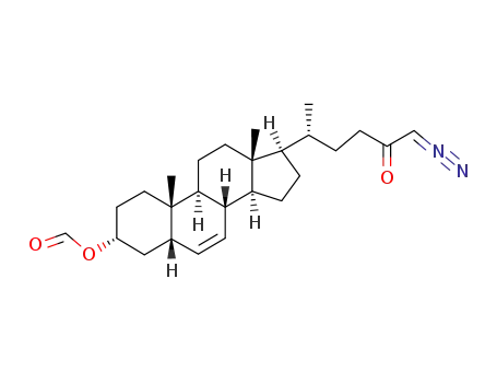 Molecular Structure of 125380-54-3 (α-formoxy-25-diazo-26,27-dinor-5β-cholestan-24-one)