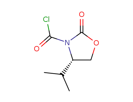 Molecular Structure of 153896-97-0 (4(S)-N-chloroformyl-4-isopropyl-2-oxazolidinone)