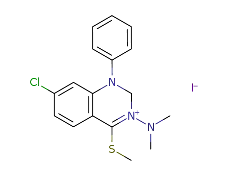 Quinazolinium,
7-chloro-3-(dimethylamino)-1,2-dihydro-4-(methylthio)-1-phenyl-, iodide