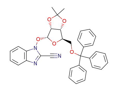 1-(5-O-Triphenylmethyl-2,3-O-isopropylidene-α-D-ribofuranosyloxy)cyanobenzimidazole