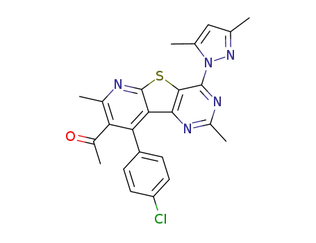 1-[9-(4-chlorophenyl)-4-(3,5-dimethyl-1H-pyrazol-1-yl)-2,7-dimethylpyrido[3',2':4,5]thieno[3,2-d]pyrimidin-8-yl]ethanone