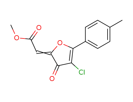 Molecular Structure of 139266-41-4 (methyl (2E)-[4-chloro-5-(4-methylphenyl)-3-oxofuran-2(3H)-ylidene]ethanoate)