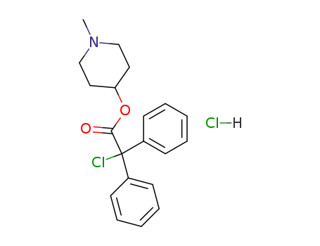 Molecular Structure of 54556-99-9 (Chloro-diphenyl-acetic acid 1-Methyl-piperidin-4-yl ester)