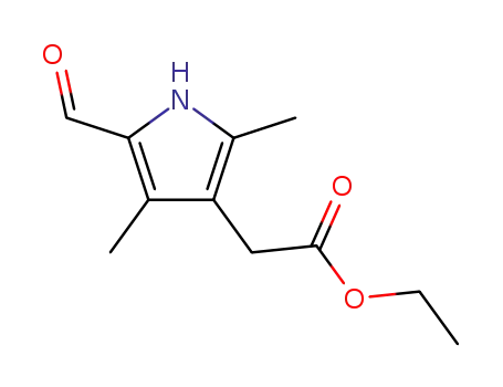 Molecular Structure of 129689-56-1 (5-Formyl-2,4-dimethyl-1H-pyrrole-3-acetic acid ethyl ester)