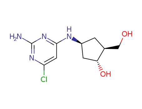 4-[(2-amino-6-chloro-pyrimidin-4-yl)amino]-2-(hydroxymethyl)cyclopentan-1-ol cas  91296-08-1