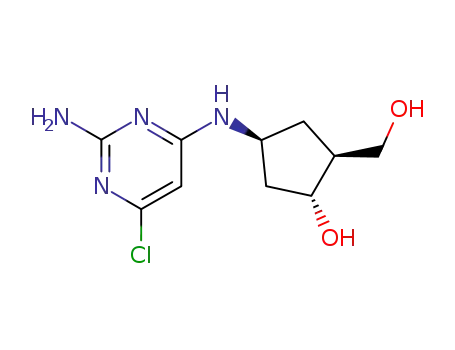 Molecular Structure of 91296-08-1 (4-[(2-amino-6-chloropyrimidin-4-yl)amino]-2-(hydroxymethyl)cyclopentanol)