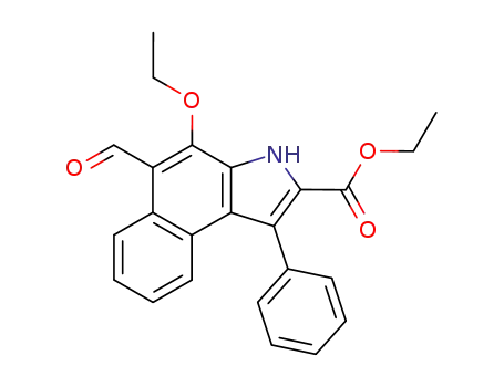 Molecular Structure of 89767-53-3 (3H-Benz[e]indole-2-carboxylic acid, 4-ethoxy-5-formyl-1-phenyl-, ethyl
ester)
