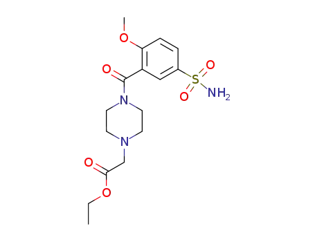 Molecular Structure of 102535-31-9 ([4-(2-Methoxy-5-sulfamoyl-benzoyl)-piperazin-1-yl]-acetic acid ethyl ester)